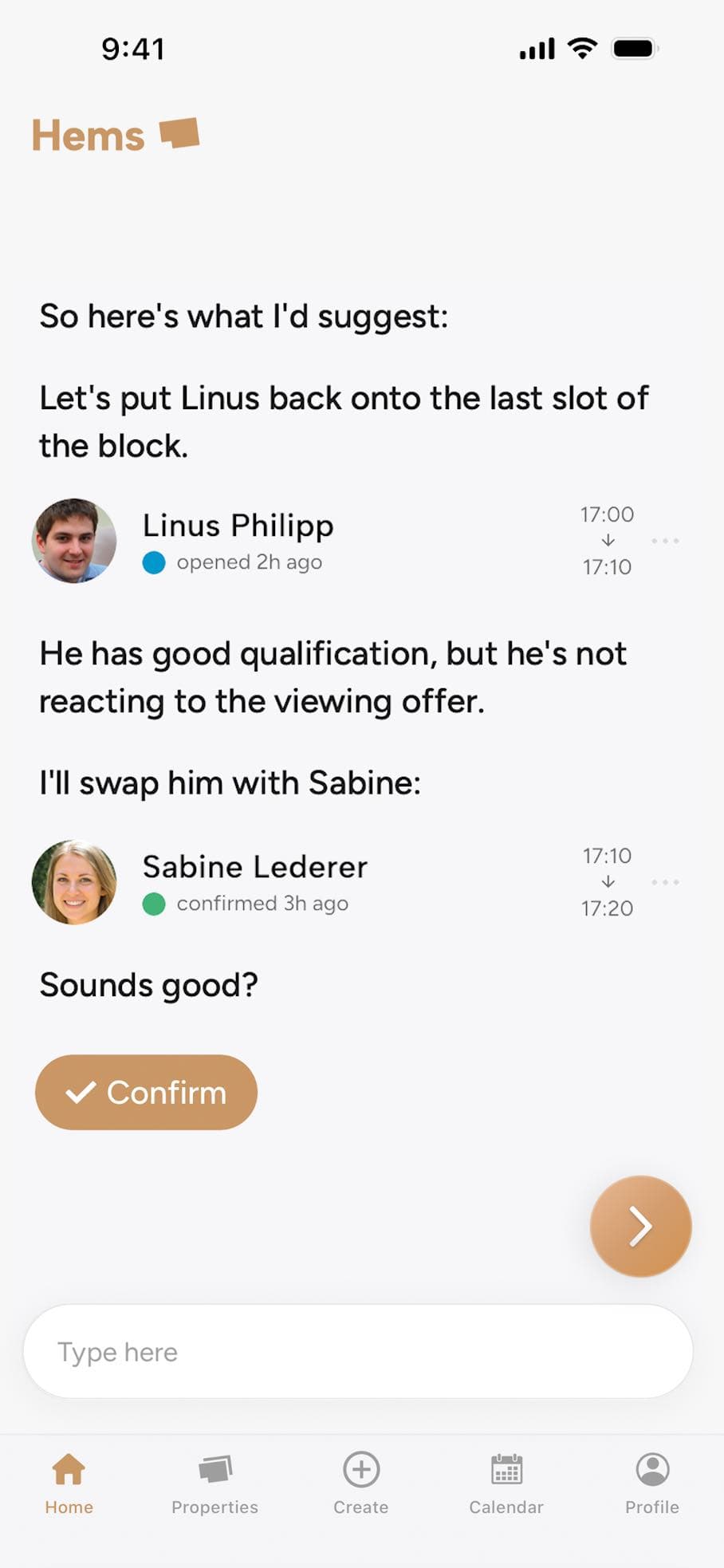 Hems agent app preview
