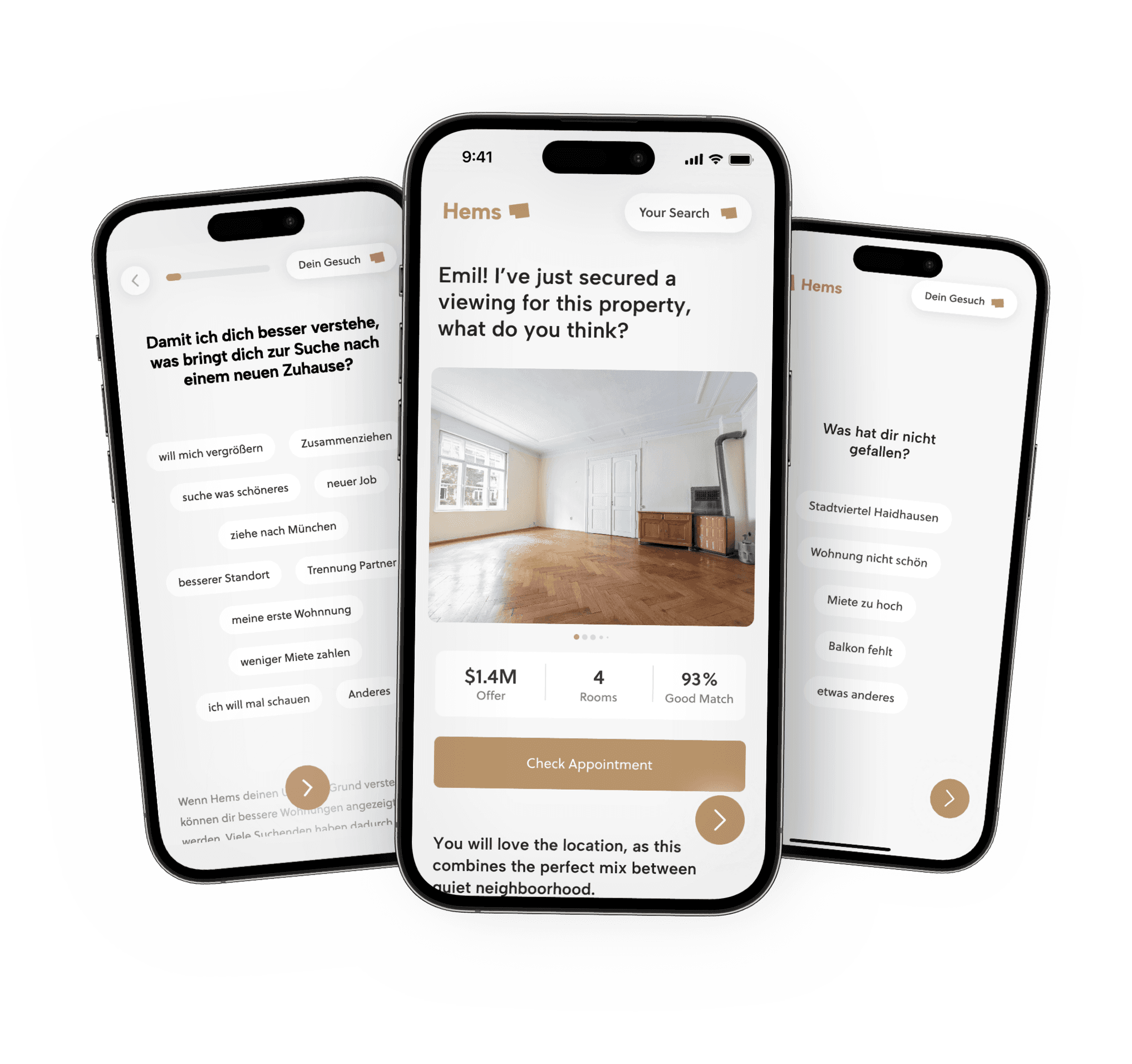 Hems app on smartphone